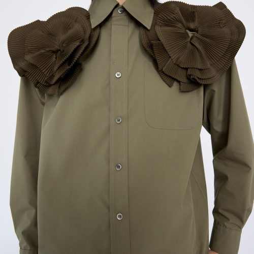 TogaArchives FlowerMotifShirt Khaki Oroboro 7