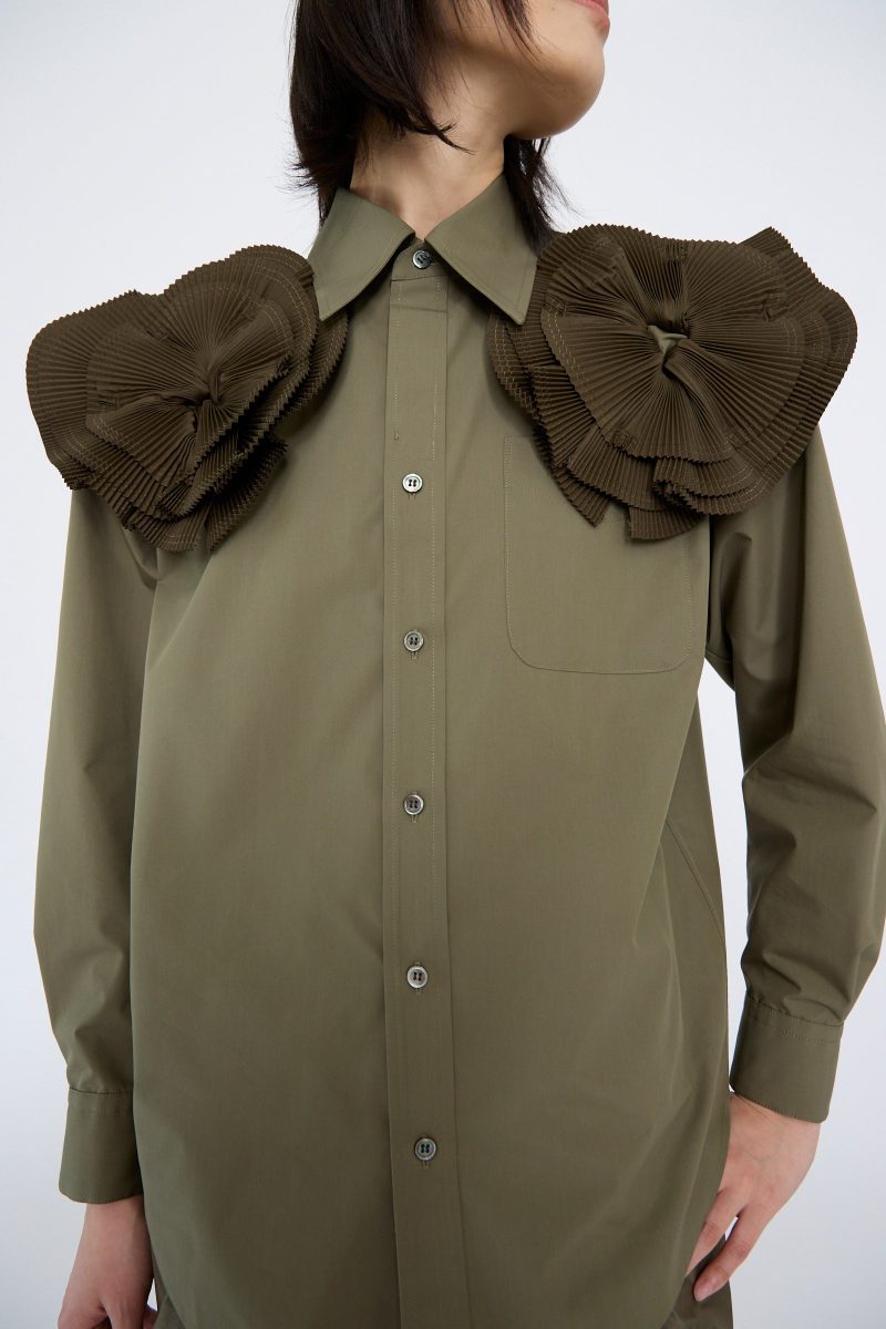 TogaArchives FlowerMotifShirt Khaki Oroboro 7