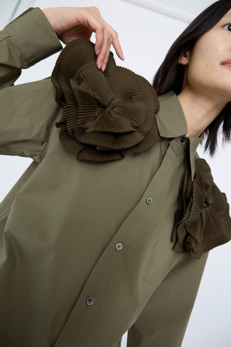 TogaArchives FlowerMotifShirt Khaki Oroboro 8