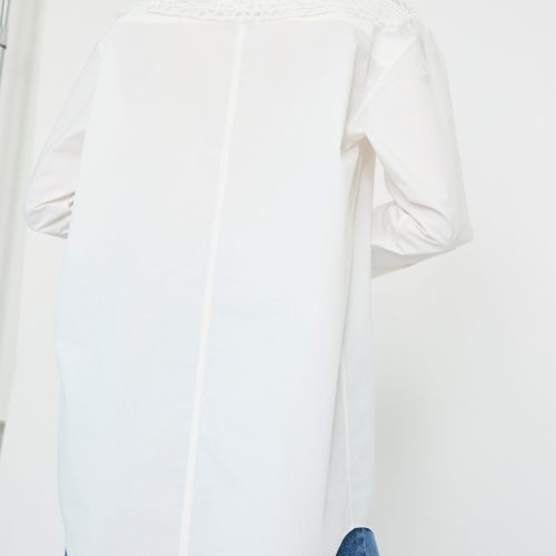 TogaArchives LaceBoatNeckShirt White Oroboro 10