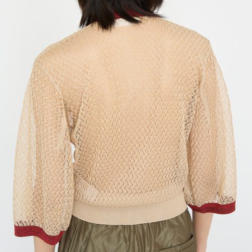 TogaArchives LaceKnitCardigan Beige Oroboro 10