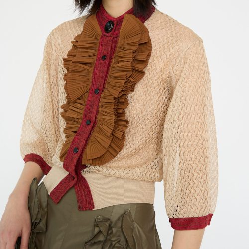 TogaArchives LaceKnitCardigan Beige Oroboro 5