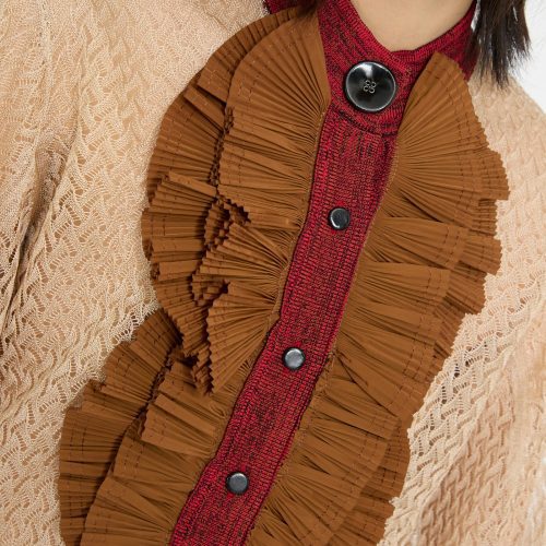 TogaArchives LaceKnitCardigan Beige Oroboro 6