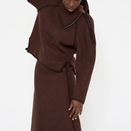 VeroniqueLeroy WoolLongSkirt Choco Oroboro 1