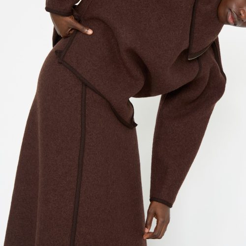 VeroniqueLeroy WoolLongSkirt Choco Oroboro 2