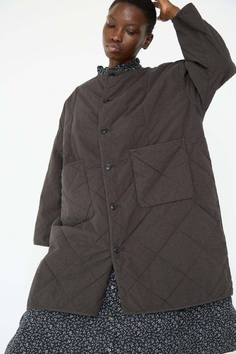 nestRobe UpcycleLinoReversibleQuiltedCoat InkBlack Oroboro 2