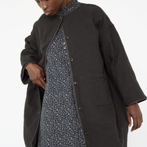 nestRobe UpcycleLinoReversibleQuiltedCoat InkBlack Oroboro 8