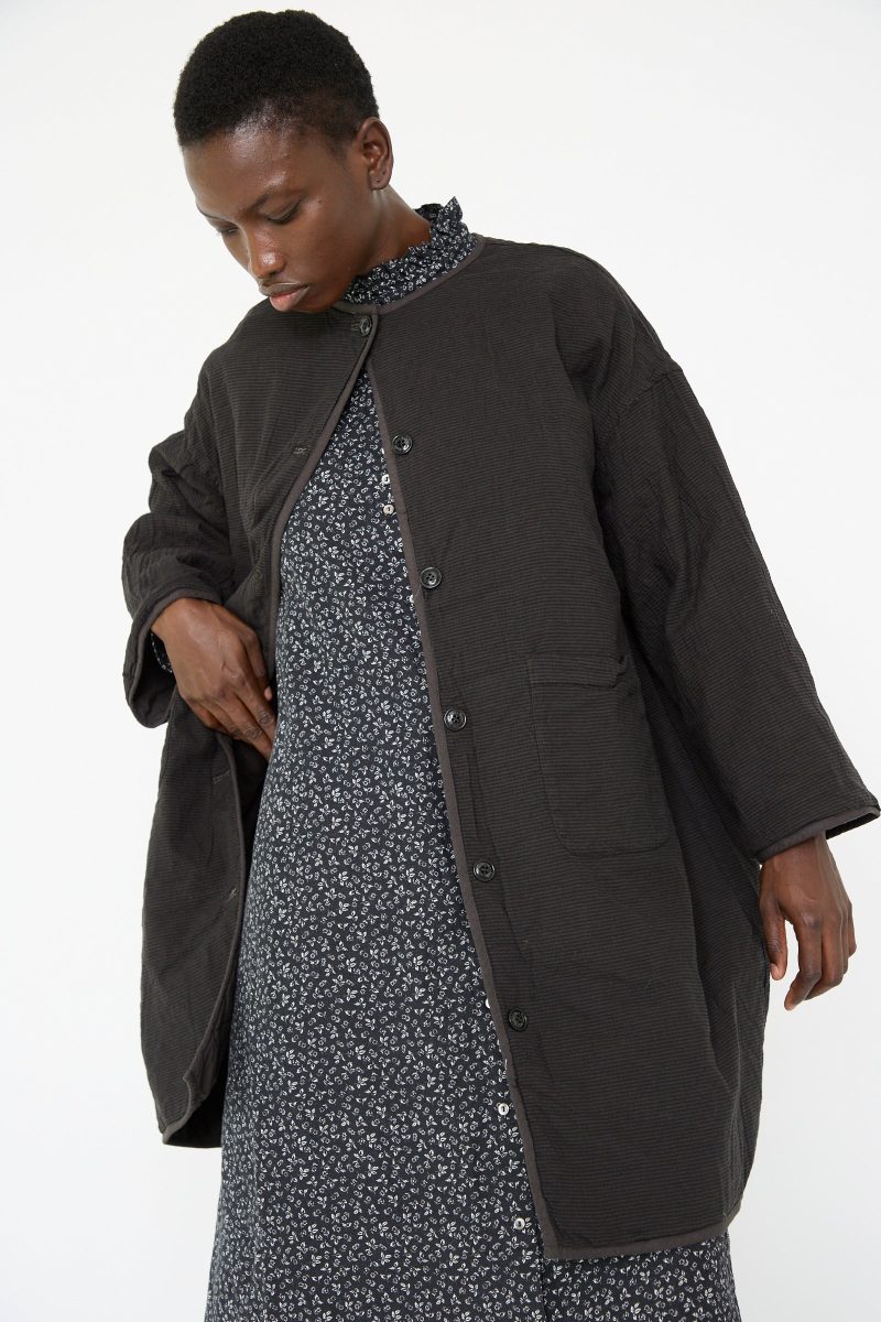 nestRobe UpcycleLinoReversibleQuiltedCoat InkBlack Oroboro 8